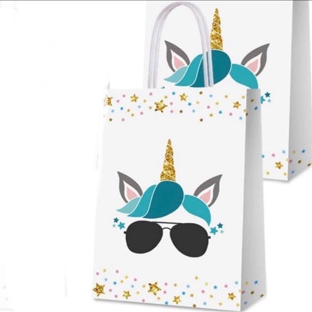 Unicorn Birthday Party Gift Bags or Party Favor Bags Set of 8
